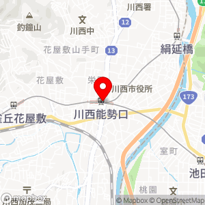 アズナス エクスプレス川西能勢口東口店の地図