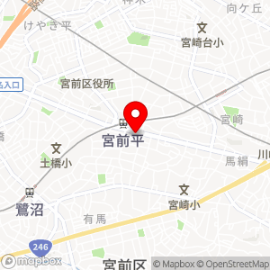 タイムズ いなげや川崎宮前平駅前店の地図