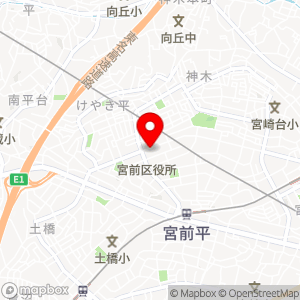 タイムズ 宮前区役所駐車場の地図