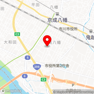 ローソンストア100 市川南八幡三丁目店の地図